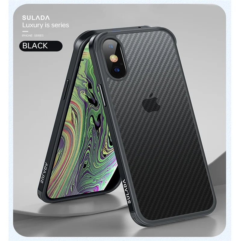 

Luxury Ultra-Thin Carbon Fiber Shockproof Phone Case for iPhone XR XS Max Soft Touch Durable Fall Protection Anti-Scratch Cover