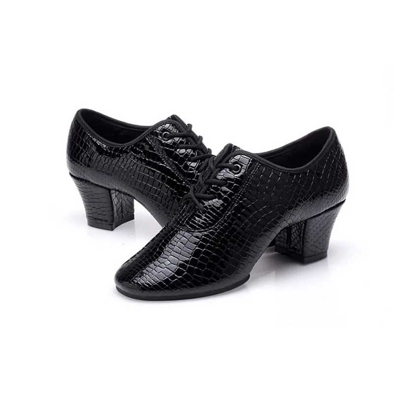 Женские туфли из натуральной кожи для латинских танцев Обувь на массивном