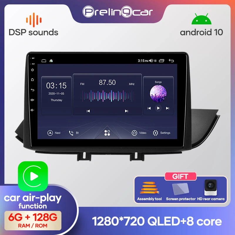 Автомагнитола Prelingcar 2 Din Android 10 0 без DVD мультимедийный видеоплеер GPS навигация для