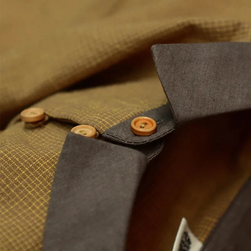 

Vintage Plaid Patchwork Women's Shirts Long Sleeve Large Size Elegant Office Lady Tops Turn-Down Collar Button Classic Blouses