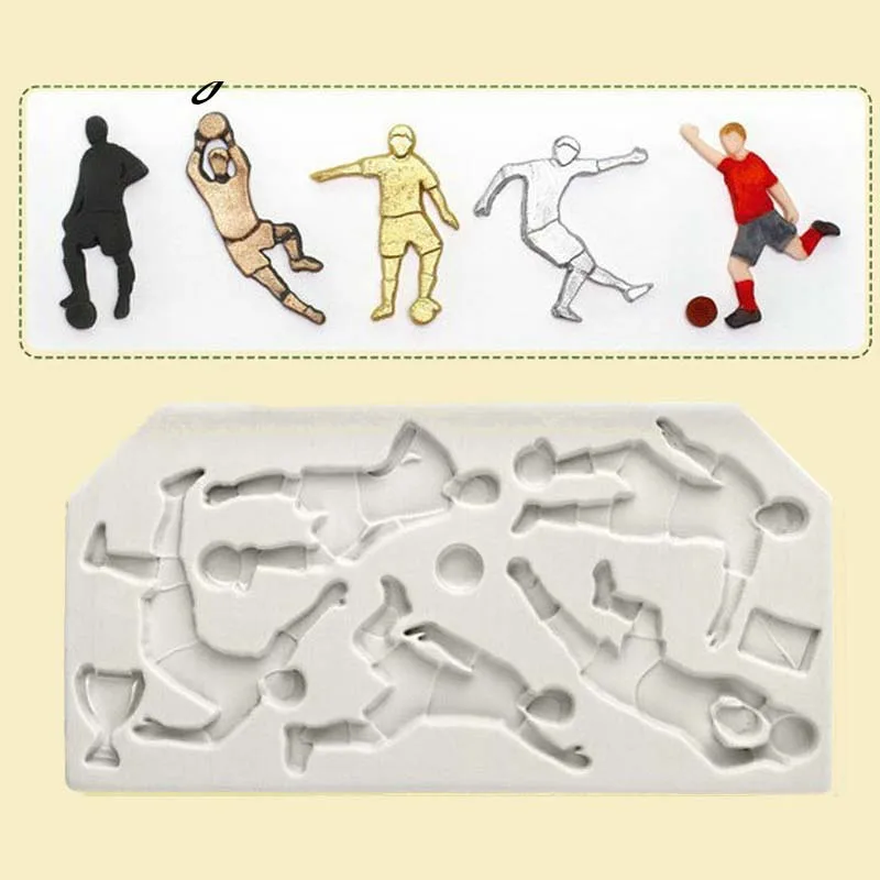 

Soccer Basketball Players Silicone Mold For Fondant Chocolate Epoxy Sugarcraft Mould Pastry Cupcake Decorating Kitchen Tool