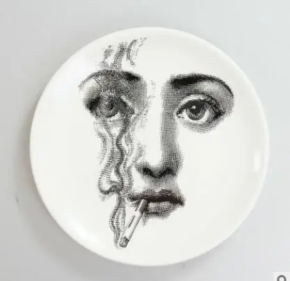 27 6/7/8/10 дюймов Милан Fornasetti тарелки декоративные настенные блюда Lina лицо арт Керамика пластина дома, отеля, студия Декорация - Цвет: 27