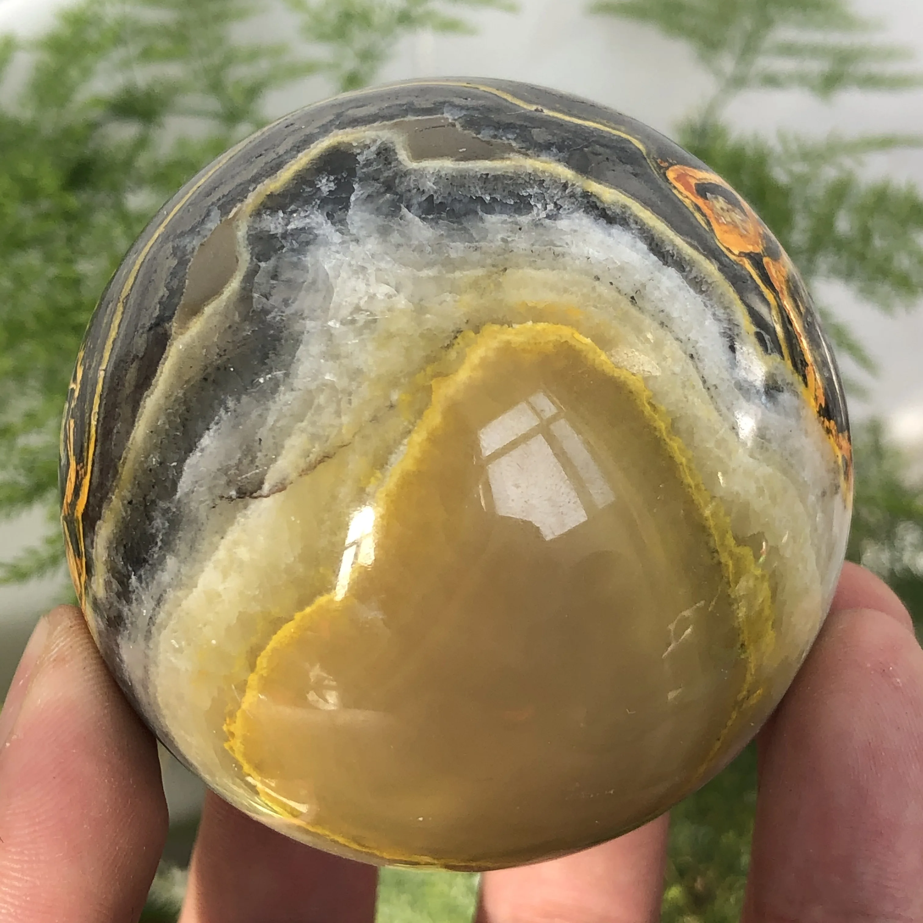 

68mm Natural Bumblebee Balls bright yellow stone polished spherical ornaments Esfera de cuarzo