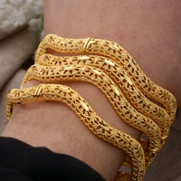 4pcslot dubai france luck bangles gold color bangles for women bride wedding bracelet bijoux africaine dubai wedding jewelry