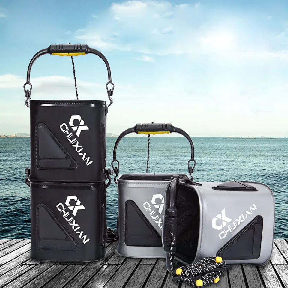 

KOKOSSI 1 шт. EVA портативное складное ведро рыболовное ведро рыболовные снасти инструмент уличное Ведро складное ведро с веревкой рыболовные су...