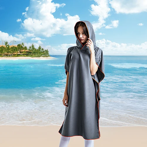 Быстросохнущее полотенце пончо из микрофибры для взрослых и подростков скрытия