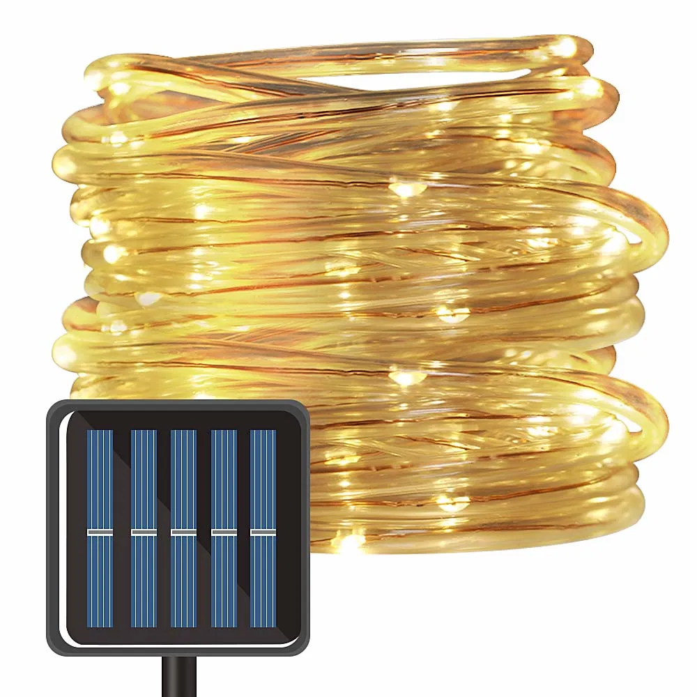 

Xsmas Solar Led Fairy Light string strip Rope Tube Sunlight Powered Waterproof Night Lamp Outdoor Decor Garden Festoon Lights
