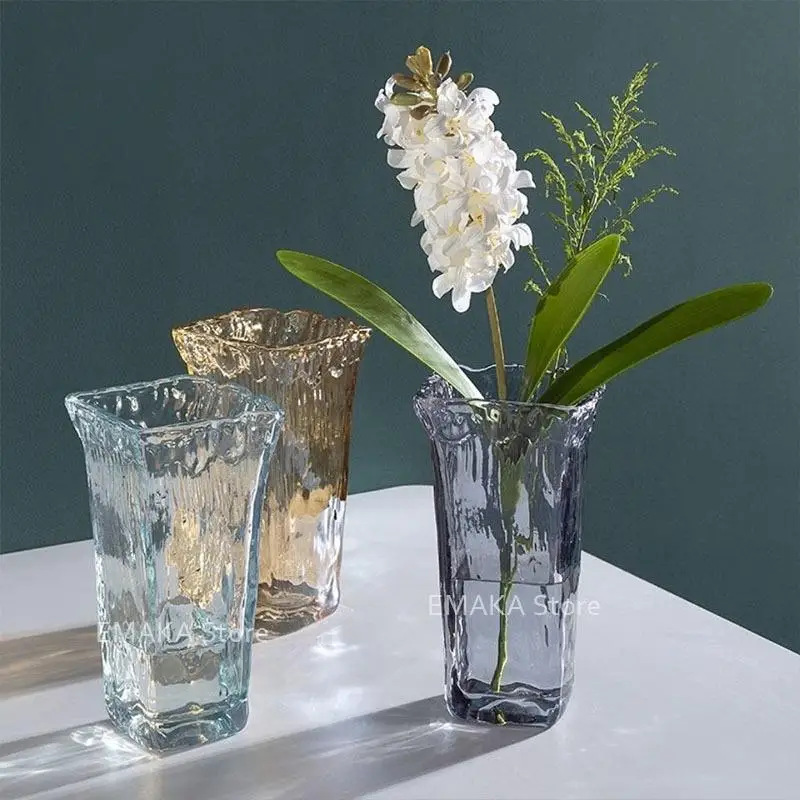 

Стеклянная ваза, простой креативный Прозрачный цветочный орнамент для выращивания воды, сушеные цветы, лилии, мебель для гостиной, домашняя...