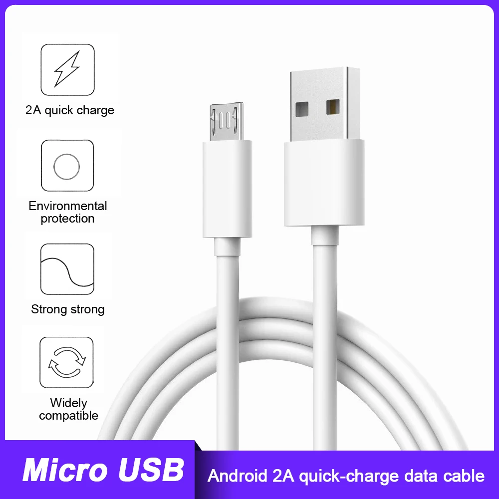 Высокоэластичный кабель Micro USB 2A для быстрой зарядки и передачи
