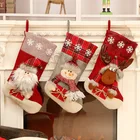 Подарок на Новый год 2022, 1 шт., рождественские чулки, рождественские украшения для творчества, рождественские украшения для дома, рождественские украшения, гирлянда