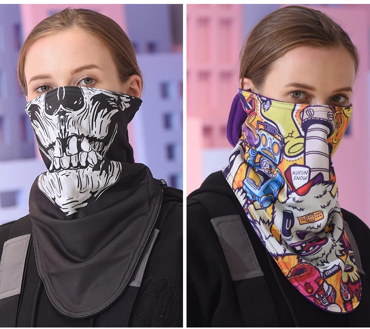 Adult Ski bicycle Face Mask Cycling Winter Warm bike Scarf Protection half Face Mask Snowboard Hood Balaclavas mens kids women