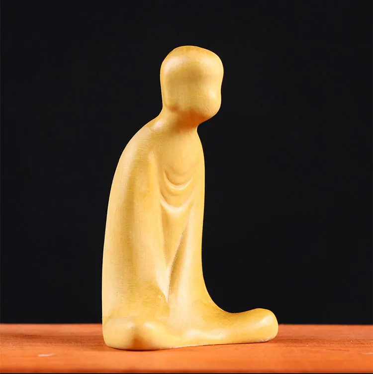 Деревянная статуя резьба из самшита Zen украшения для чайной церемонии креативное