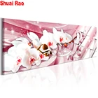 Алмазная вышивка Розовая орхидея, сделай сам, цветок, большая Алмазная мозаика, полноразмерная круглая вышивка, украшение для дивана, подарок 2021