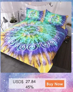 Blesslive цветок лотоса Tie Dye постельное белье 3 шт. богемный Мандала пододеяльник Желтый Фиолетовый Зеленый Tye Dye домашний текстиль