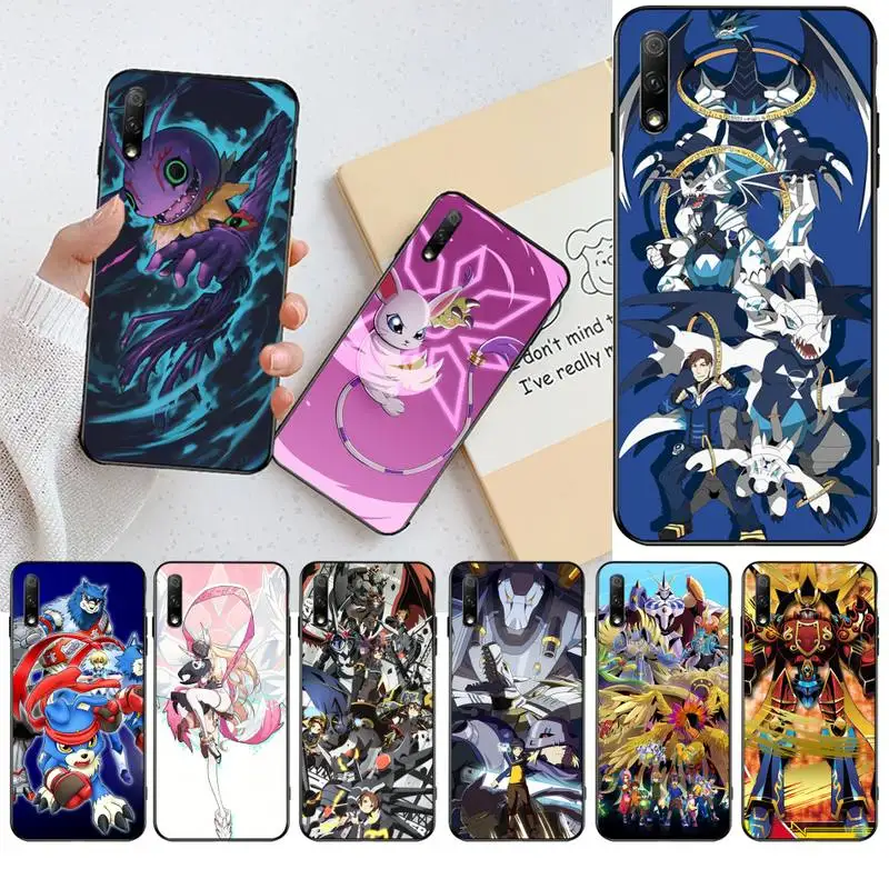 Digimon японское аниме Новое поступление черный чехол для сотового телефона Huawei Honor