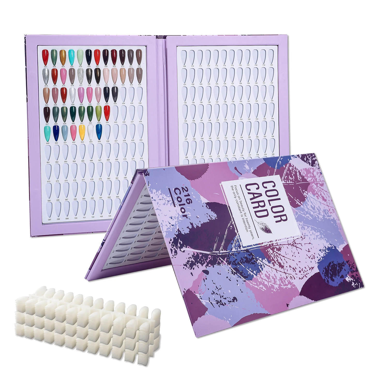 Nail Color Card Show Shelf 216 Colors Nail Gel Polish Display Chart Nail Practice Card Design Book With 240 Tips Natural