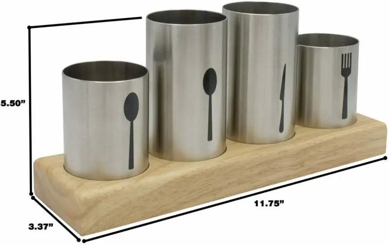 

Silverware Holder with Caddy for Spoons, Knives Forks - Utensil Organizer