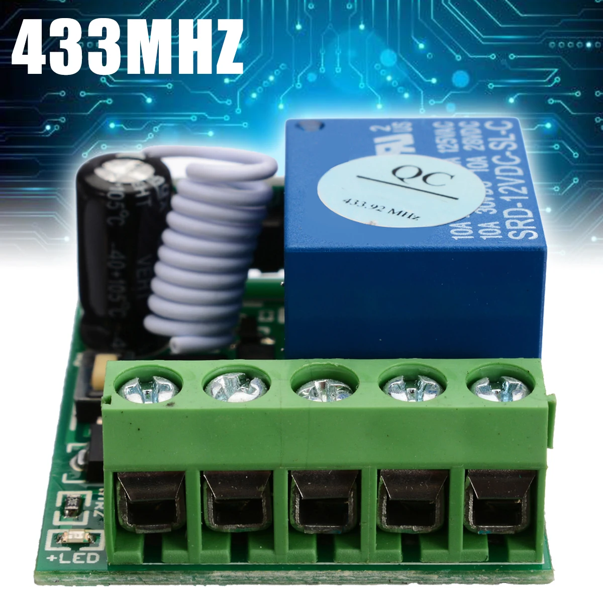 DIY Беспроводной релейный коммутатор модуль DC12V 10A 1 канальный приемник беспроводное реле RF 433 МГц пульт дистанционного управления