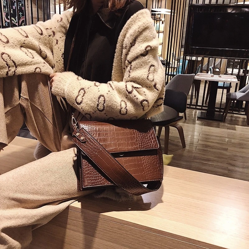 Bolsos Mujer винтажная сумка через плечо из кожи аллигатора для женщин роскошные сумки женские сумки дизайнерские женские сумки через плечо с цепочкой