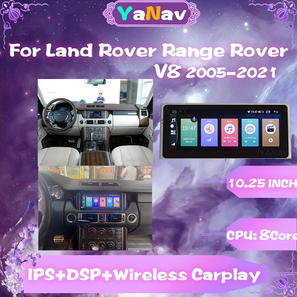 

Auto Stereo Receiver Multimedia Player Car Radio Android 10 For Land Rover Range Rover V8 2005-2011 GPS Navigation 10.25 Inch