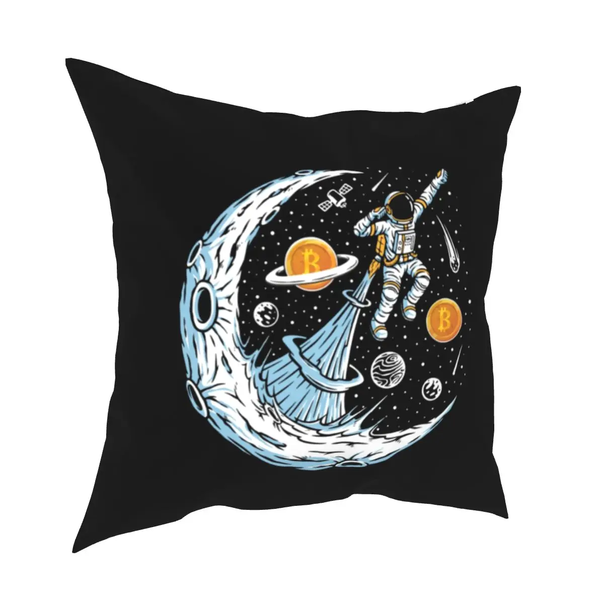 

Bitcoin Crypto Cryptocurrency Blockchain Zum Mond Kissen Fällen Währung Kissen Deckt Dekorative Kissen für Home 40*40cm