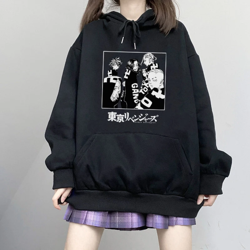 

Свитшот женский с длинным рукавом, милый пуловер в стиле японского аниме Токио, Revengers, Повседневная Толстовка в стиле Харадзюку, хип-хоп, с му...
