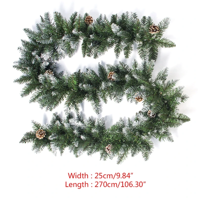 

Christmas Wreath Garland Artificial Pine Cones Xmas Tree Rattan Hanging Ornament Door Window Decoration High Quality and New