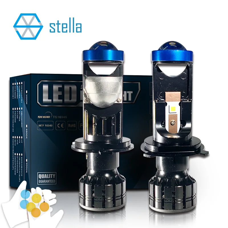 Stella Авто H4 светодиодный головной светильник мини объектив проектора с can bus