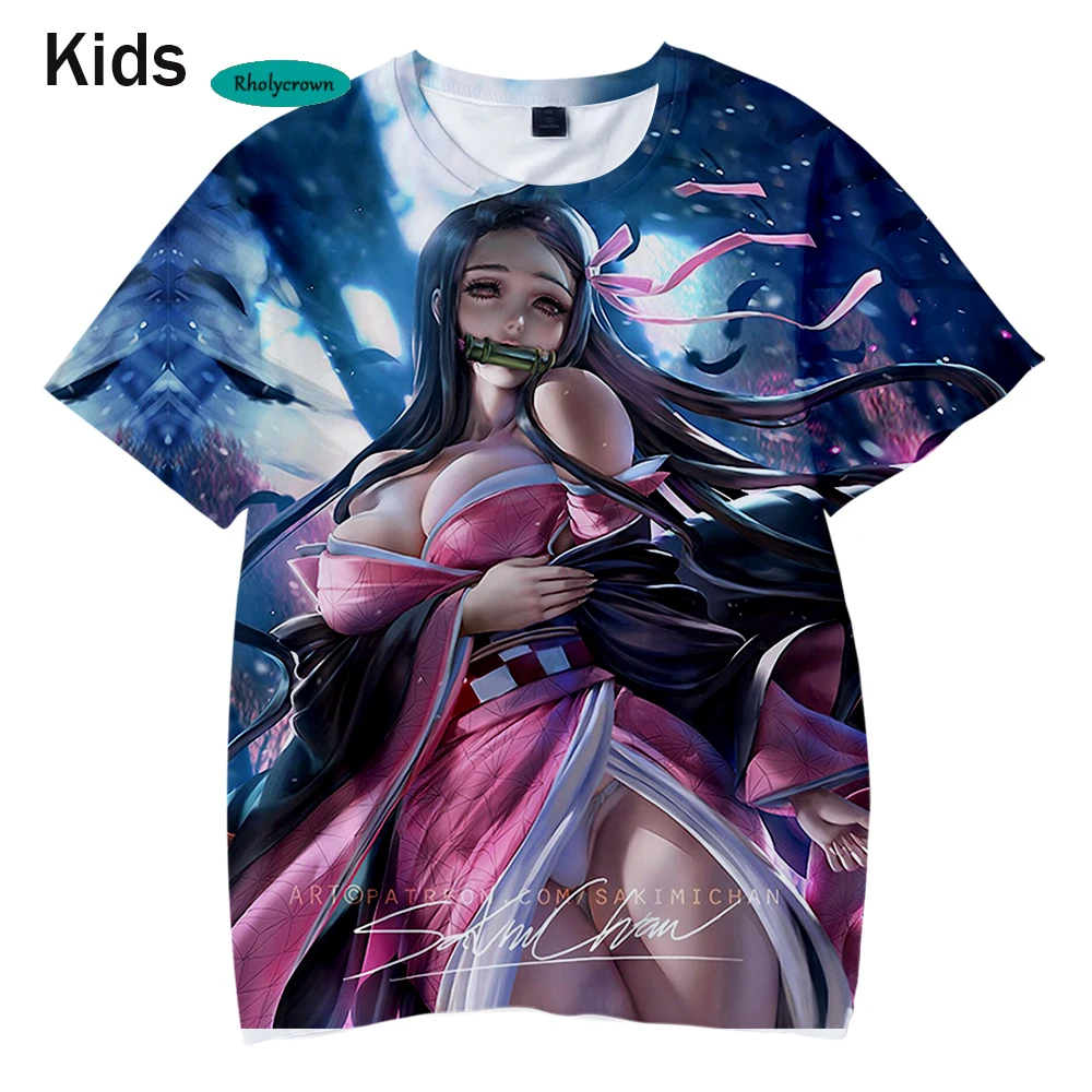 

New Summer 3D T-Shirt Fashion Prined Comic Demon Slayer Kids T shirt Hot Sale Cool Tops Boys Girls 3D Kimetsu no Yaiba t-Shirts