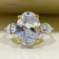zhfangiye fashion ring 925 silver jewelry with zircon gemstone accessories for women wedding party promise gifts finger rings