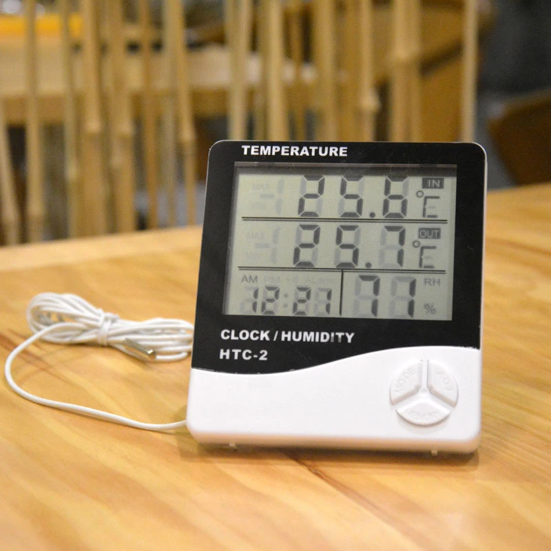 Цифровой термометр гигрометр ЖК-дисплей температура влажность метр погода станция дом в помещении на улице часы