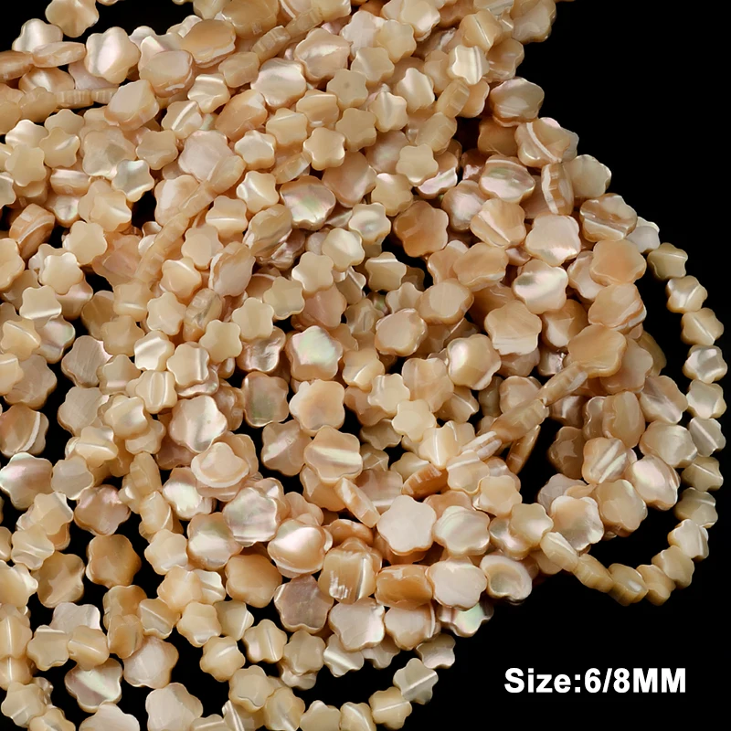 

Flower Shape 6/8mm Primary Color Natural Mother of Shell Beads Jewelry Necklace Handmade Making DIY Bracele Necklaces Earrings
