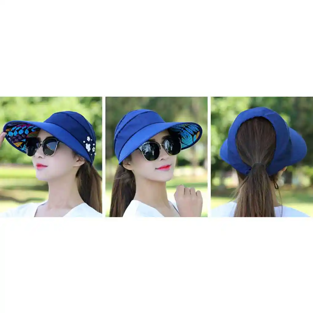 Летняя пляжная шляпа от солнца Складная регулируемая с широкими полями|Женские