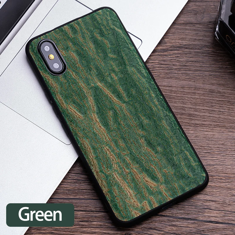 Green Воловья кожа чехол для телефона для Xiaomi 8 9 9T A1 A2 A3 lite Poco F1 макс 3 чехол текстура коры для Redmi Note 5 6 6a 7 7a 8 Pro Чехол - Цвет: Green