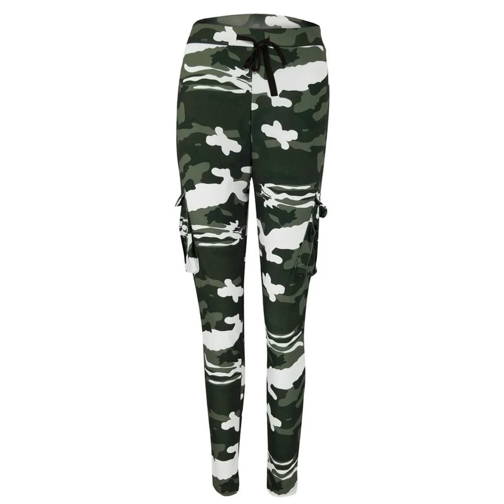 

Women's Pants Female Sports Pants Casual Women Slim Camouflage Print Drawstring Pants Side Pockets Long Trousers Print pants