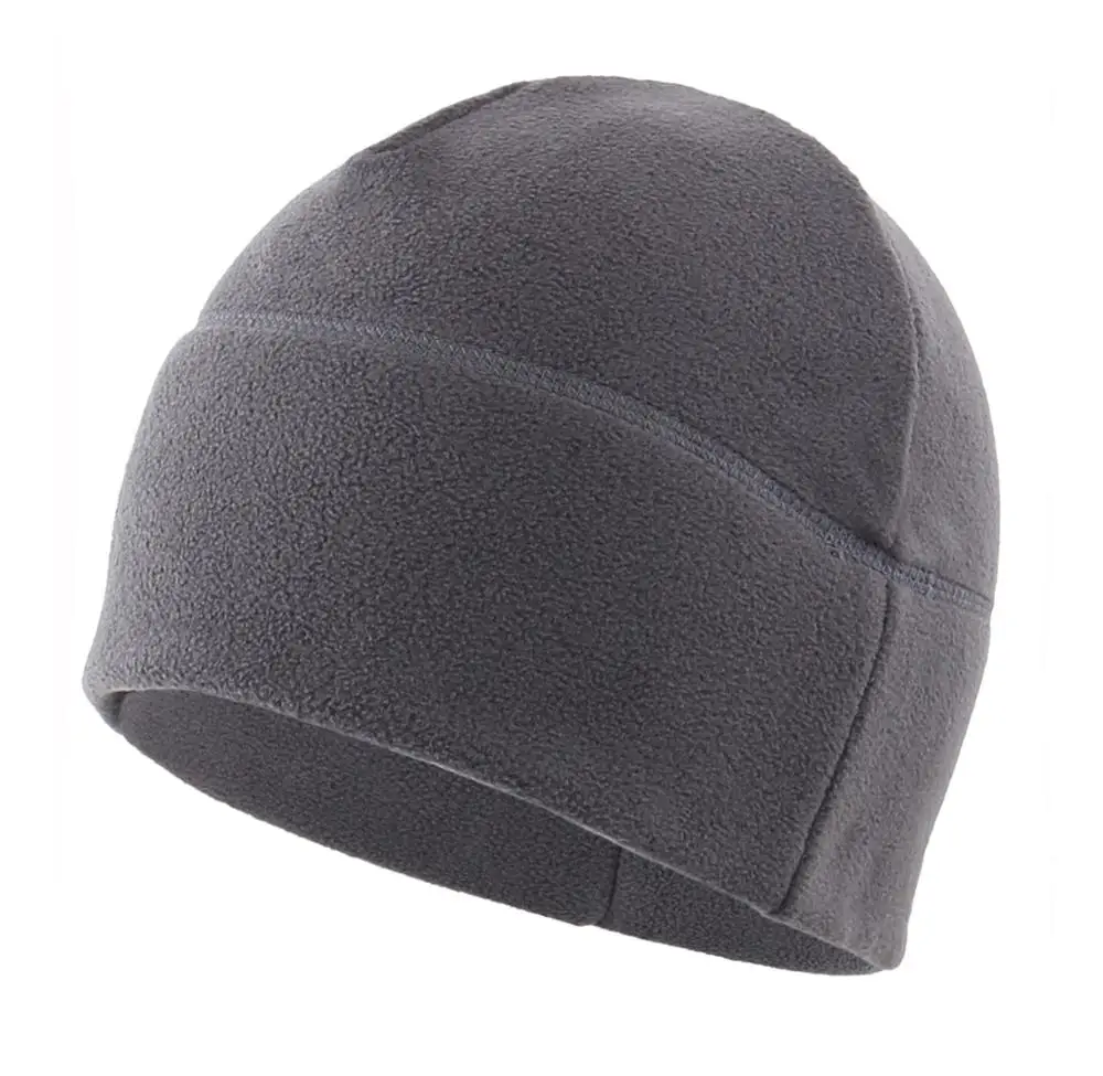 Мужская и женская дышащая Зимняя Шапка бини из мягкого флиса однотонная теплая