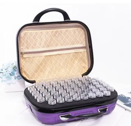 purple 132 bottles 60 слотов Алмазная вышивка коробка алмазные аксессуары для рисования чехол прозрачные пластиковые бусины дисплей коробки для хранения инструменты для вышивки крестом a96 - Цвет: purple 132 bottles