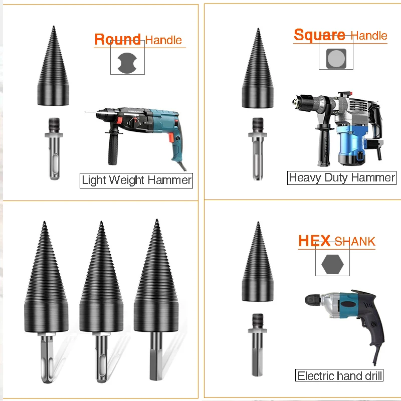 Конический сверлильный инструмент для разделения древесины дрель конический