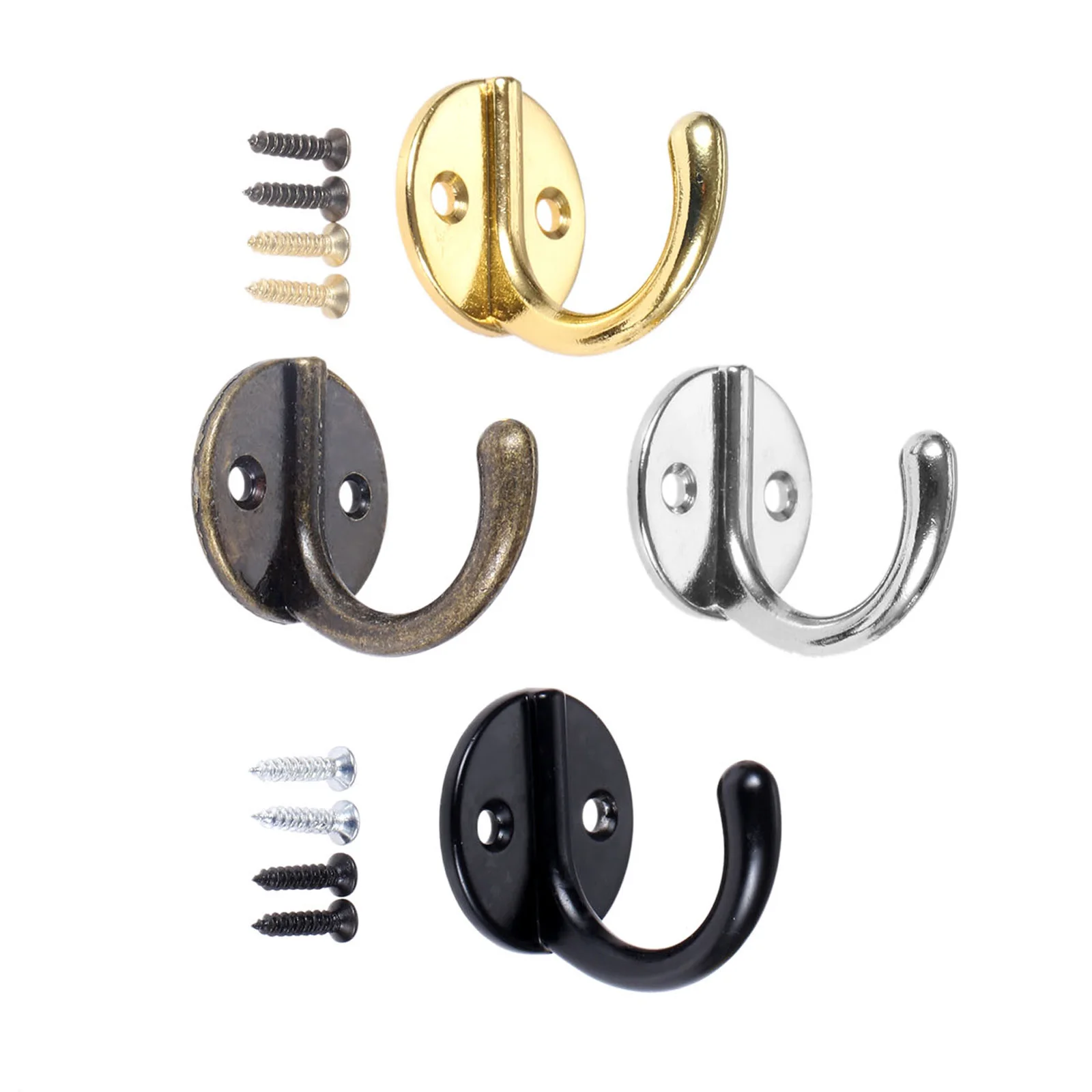 

50Pcs 31*38mm Zinc Alloy Small Wall Hooks Kitchen Bathroom Door Coat Hook Hanger Towel Clothes Bag Hanger Storage Holder &Screws