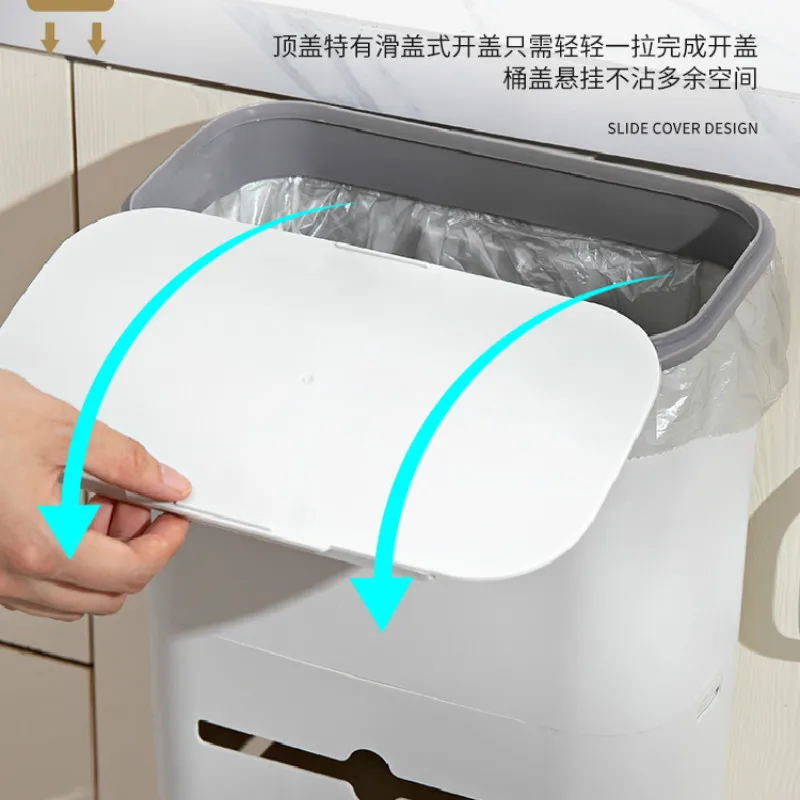 Настенная корзина для мусора кухонный пластиковый компостный складной