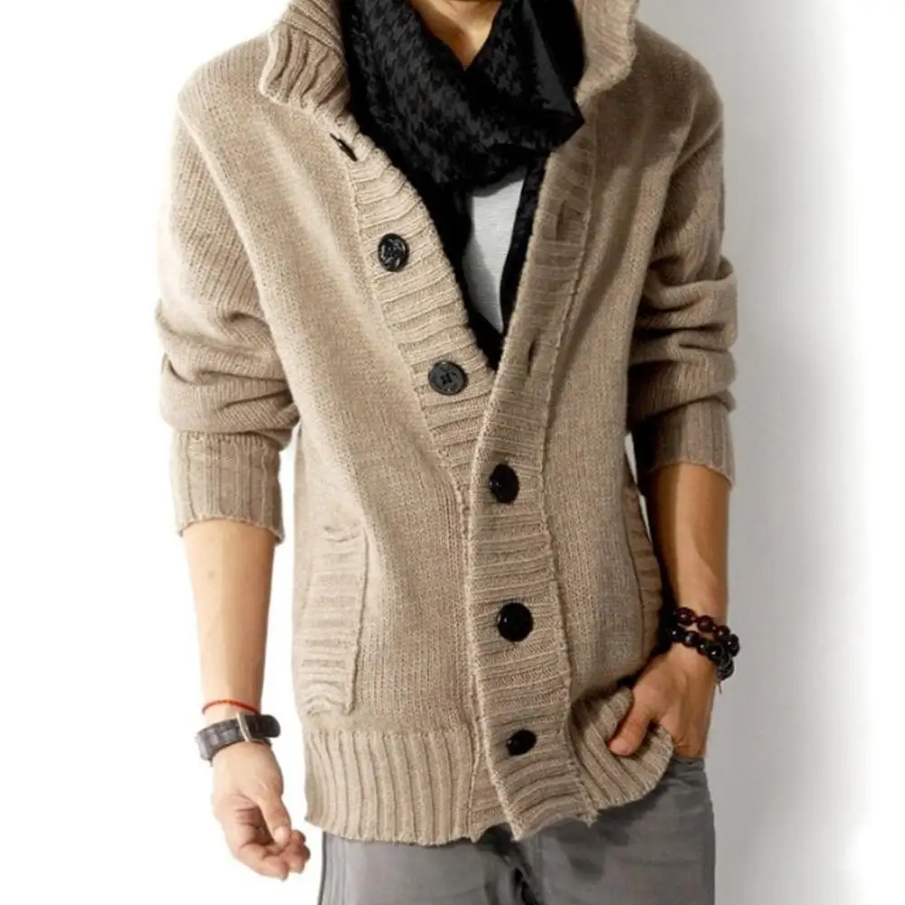 Мужские свитера однотонные Осенние повседневные Новые MOOWNUC 2019 кардиган в