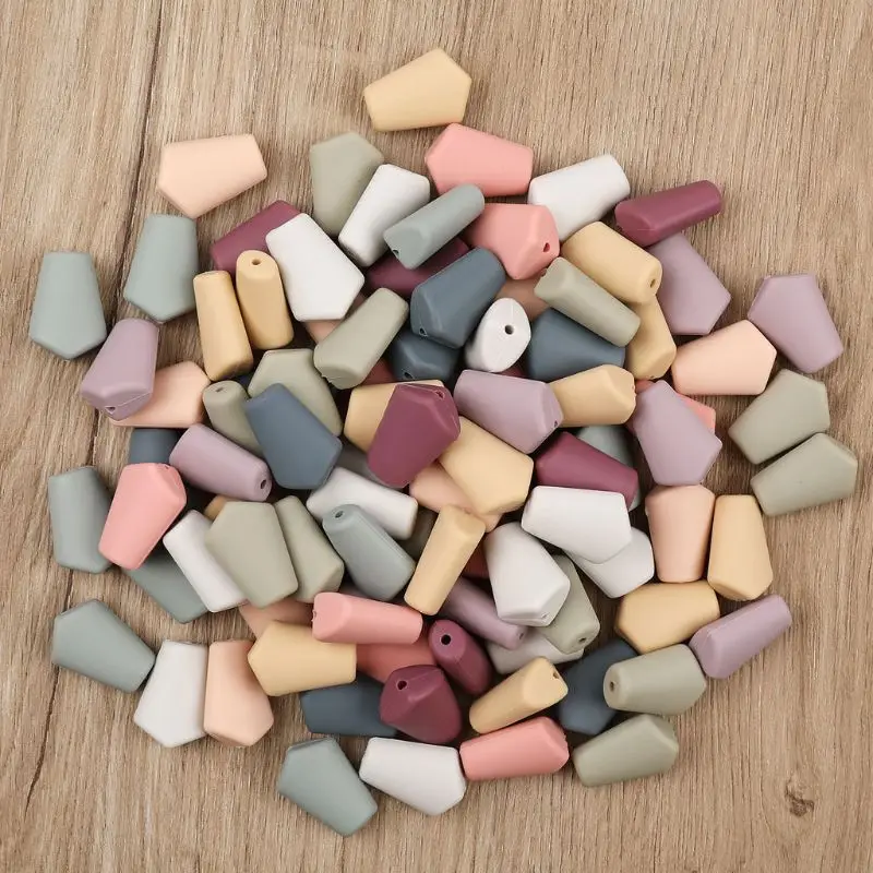 

20pcs Silicone Loose Beads Safe Teether Baby Teething Beads DIY Pacifier Chain