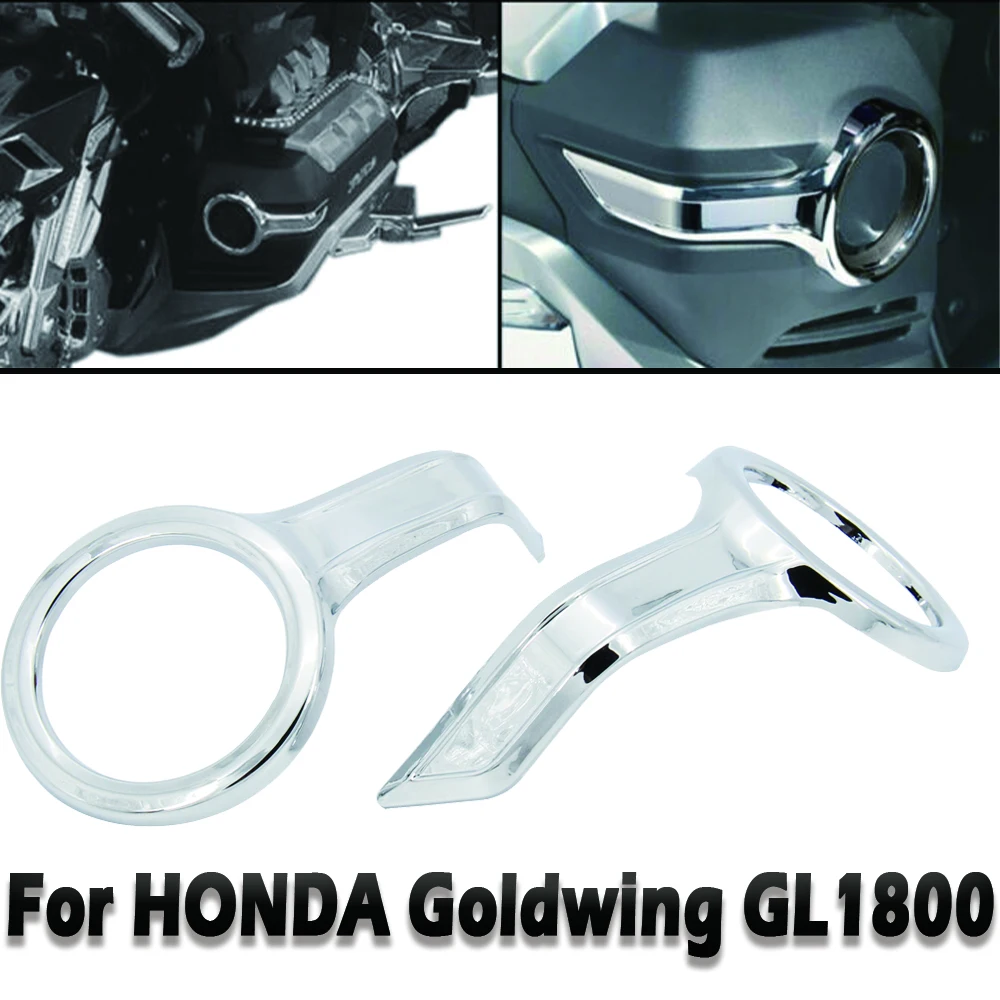

For HONDA Decoration accessories Fog Light Trim Ring Goldwing GL1800 GL 1800 Fog Light Trim Rings Chrome Fog lamp decoration