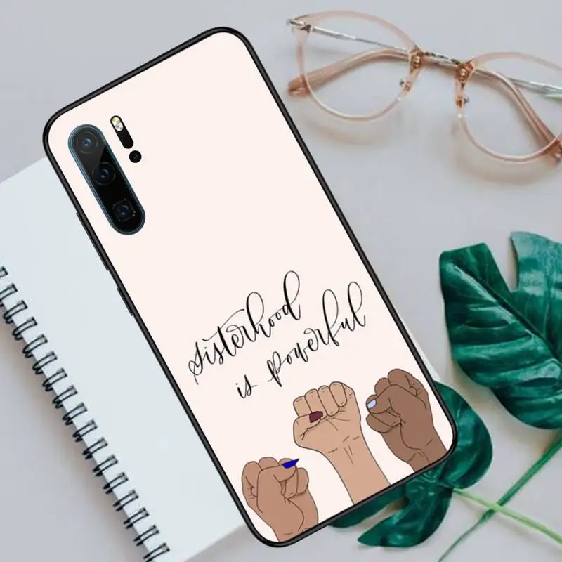 

Feminist fist pink female Phone Case For Huawei honor Mate P 10 20 30 40 Pro 10i 9 10 20 8 x Lite Luxury brand shell funda coque
