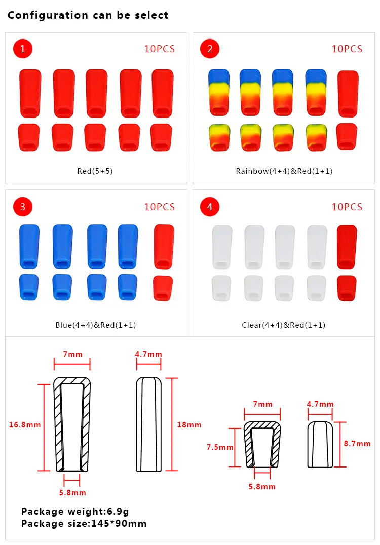 10PCS LDARC RC FPV Remote Control Switch Protection Sleeve Lever Cap Silicone Cover Mix Color for RC Transmitter Protect Jacket