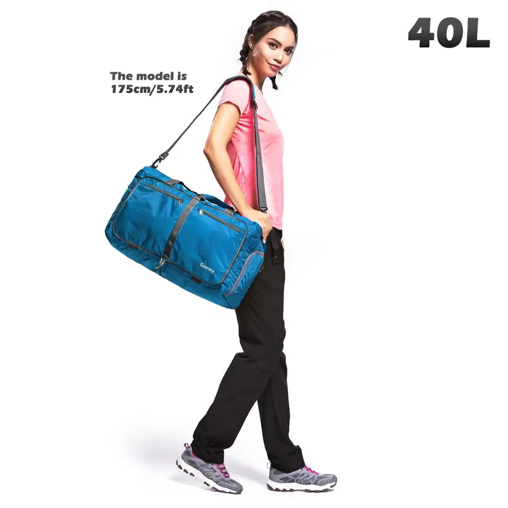 Sky Blue Gonex 40L дорожная сумка для багажа для мужчин и женщин 210d нейлон дорожные сумки складные Сверхлегкая сумка для отдыха деловой поездки - Цвет: Sky Blue