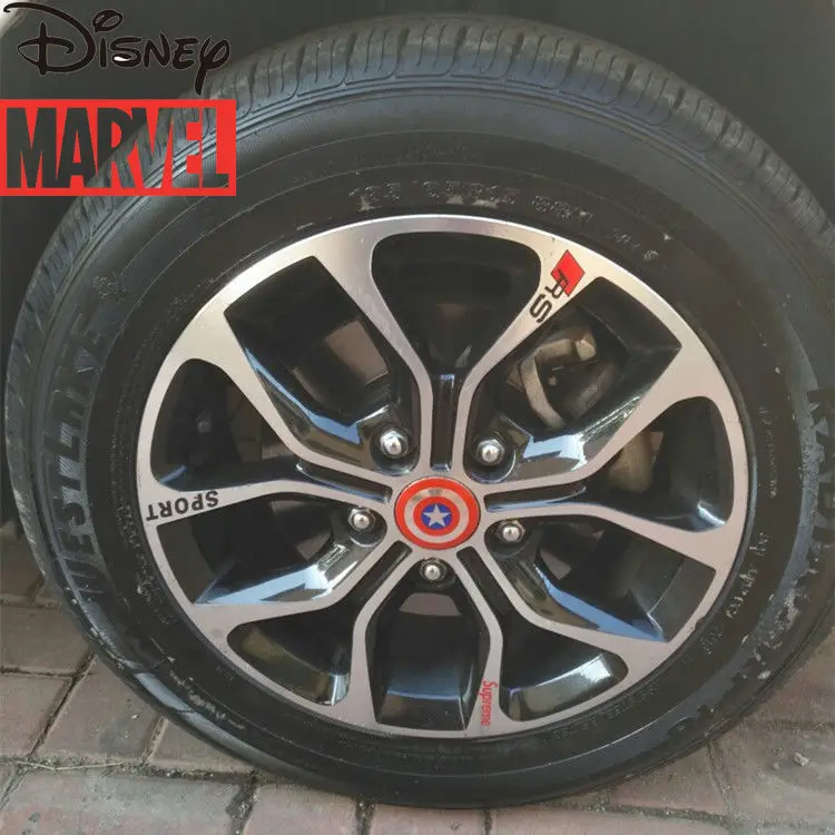 Disney Marvel Captain America S.H.I.E.L.D. Car Special Personality Sticker Modified Wheel Center Cover Sticker