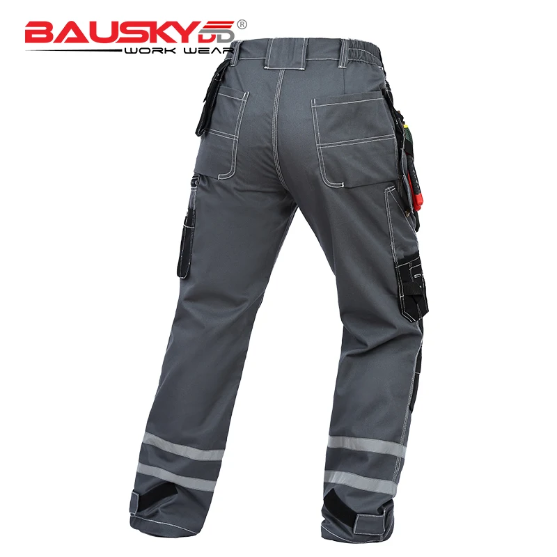 Мужские защитные рабочие брюки Bauskydd B114 с множеством карманов 100% хлопок