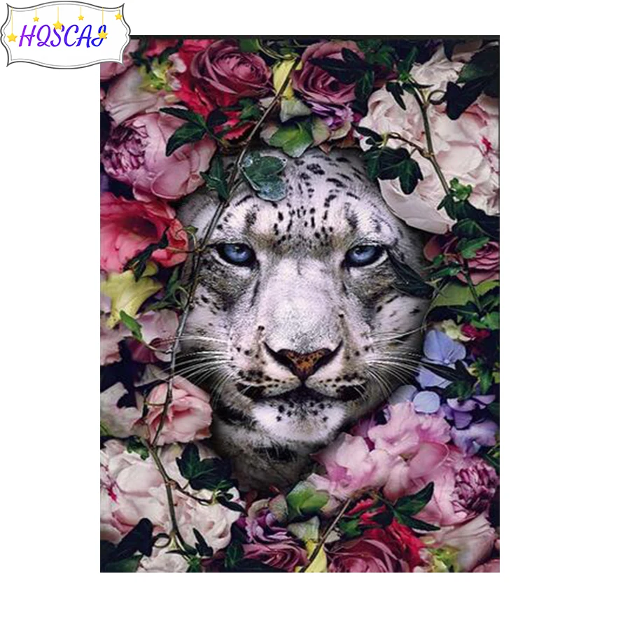 

5D Diamond Painting Rose flower tiger animal Cross Stitch Mosaic Diamond Embroidery Full Square Picture Of Rhinestone Home Decor