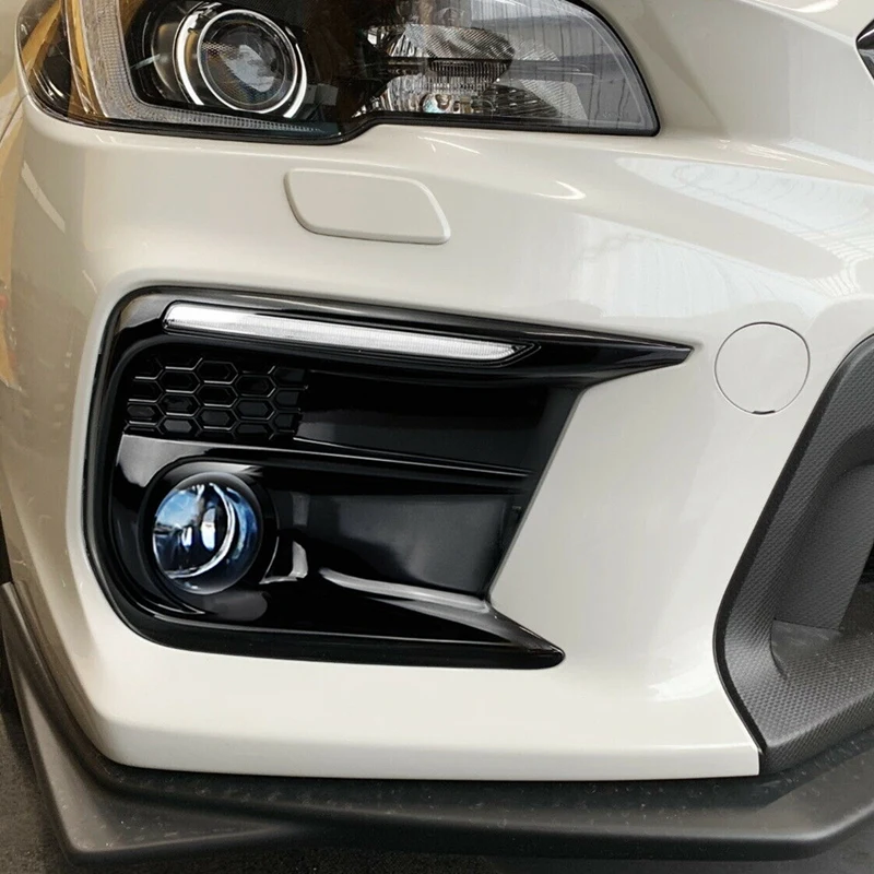 

Car White/Amber Sequential LED DRL Fog Bezels Daytime Running Lights for Subaru WRX STI 2018+